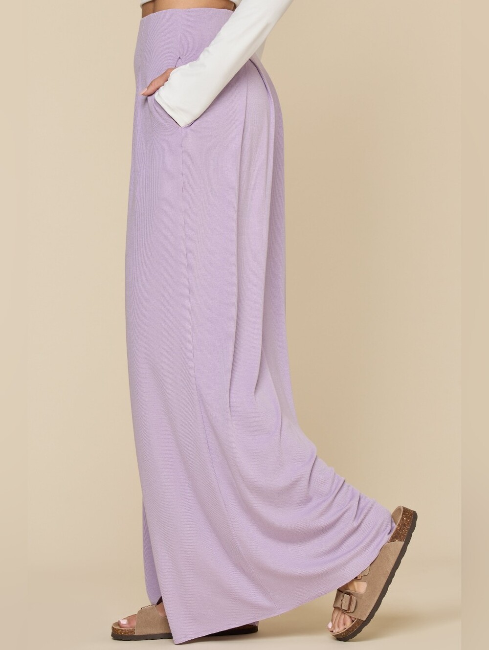 PopFlex Lavender Wide Leg Pants- Women